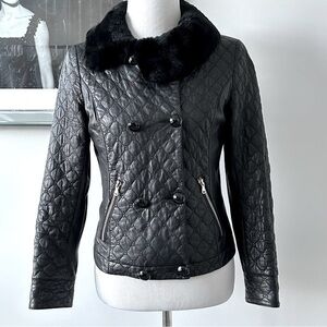 Lambs Leather Quilted Moto Jacket